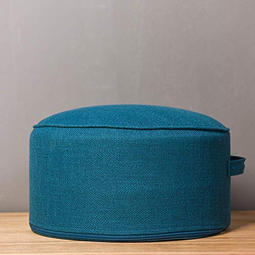 Puf redondo pequeño con asa para una fácil