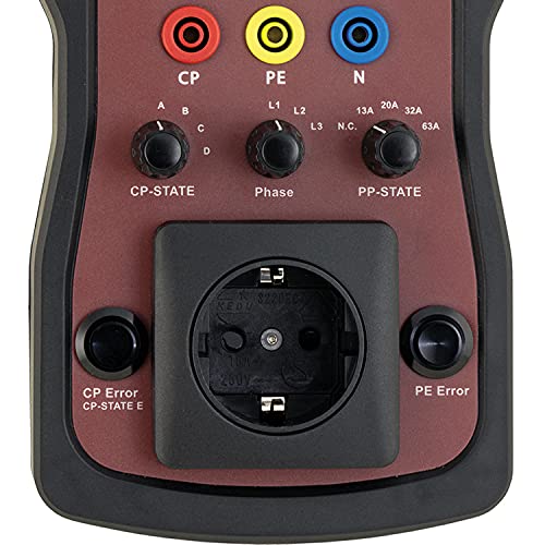 Testboy TV 900 Adaptateur de borne de recharge pour tester les bornes de recharge de type 2 (testeur d'installation ou multimètre connectable, LED intégrée), noir/rouge – Image 5