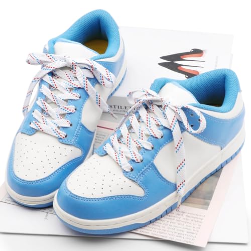 Image of Flat Shoelaces Multicolor Twill Point Thick Shoe Lace Shoestring 2 Pair