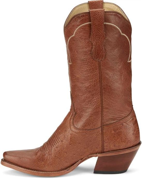Tony Lama Justin Lorraine 11" Smooth Ostrich Boots for Women, Premium Leather Western Footwear, Elegant Design, Comfortable Fit