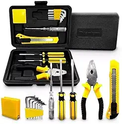 Kit de Ferramentas Manuais com 11 Peças, Maleta Organizadora, Alicates e Chaves Sextavadas