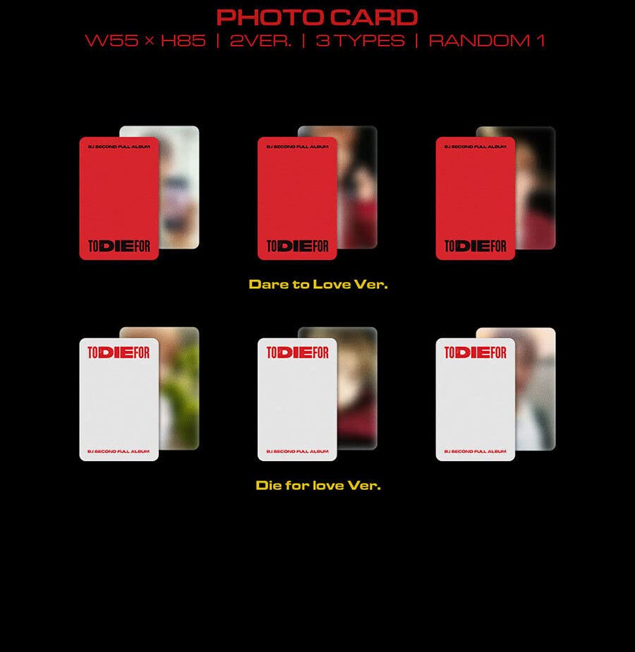 Miniatura 7 de B.I - TO DIE FOR 2nd Full Album (DARE TO LOVE + DIE FOR LOVE - 2 Ver Set. + Incluye 2 pósteres) K-POP SELLADO