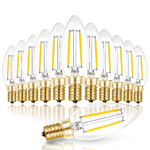 Hizashi LED Candelabra Bulbs 25 Watt, Dimmable Chandelier Light Bulbs 2W, 90+ CRI, 200LM E12 LED Bulbs, 5000K Daylight White B10 Light Bulbs, Low Watt