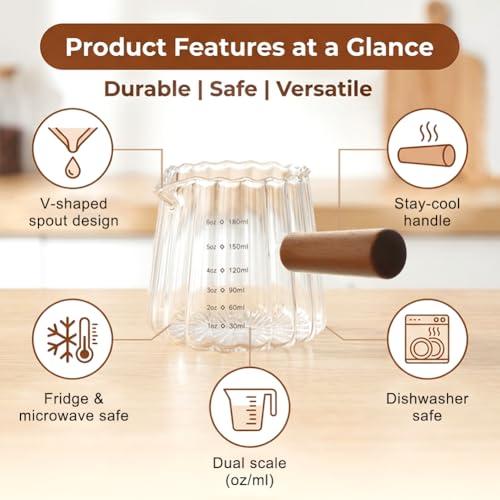 Set de 2 vasos medidores para espresso de vidrio 180ml miniatura 6