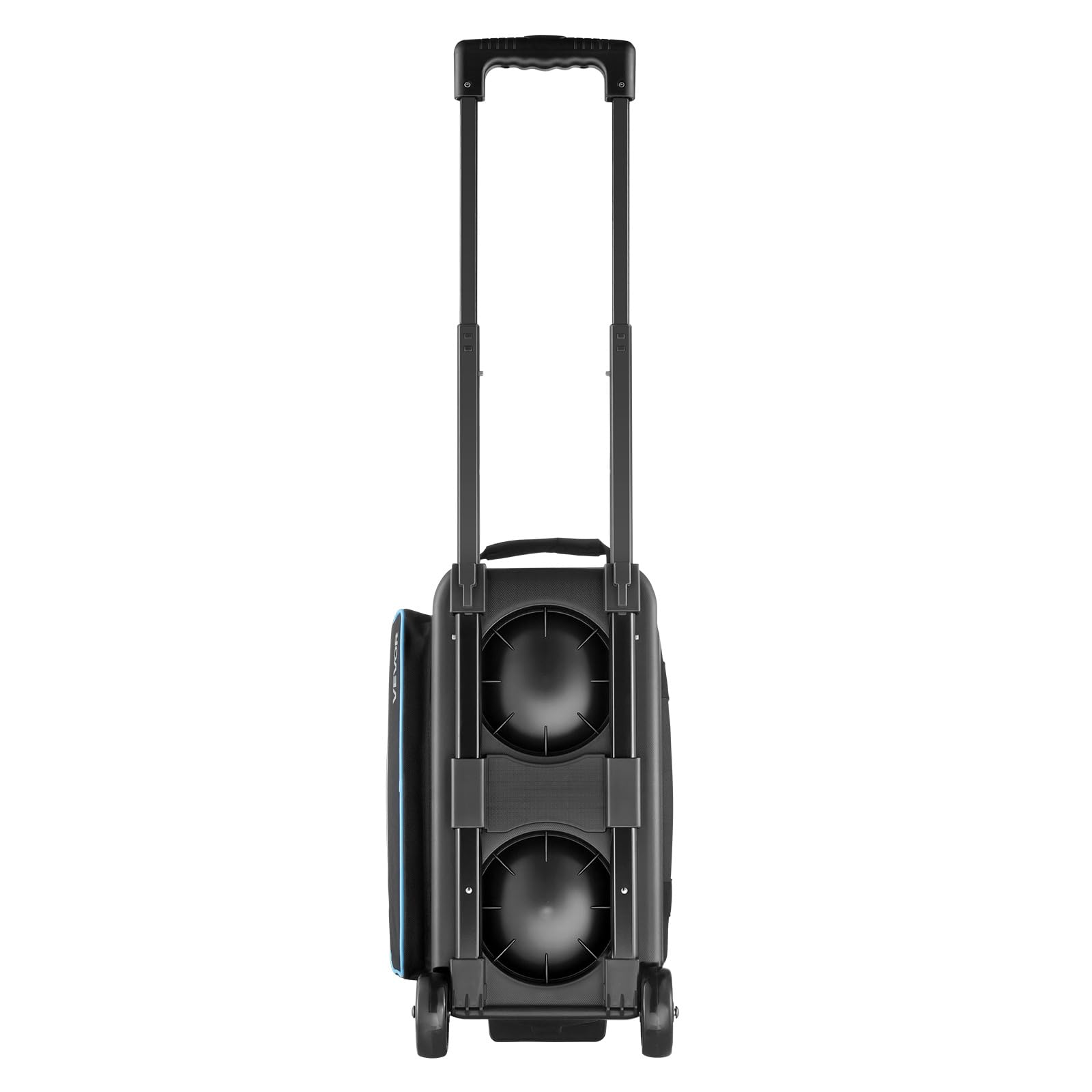 VEVOR Bolsa para 2 Bolas con Ruedas Dobles, Compartimento Separado para Zapatos hasta Talla 16 EE. UU. y Bolsillo Extragrande para Accesorios. Asa Retráctil Extensible hasta 105 cm, Negro Azul