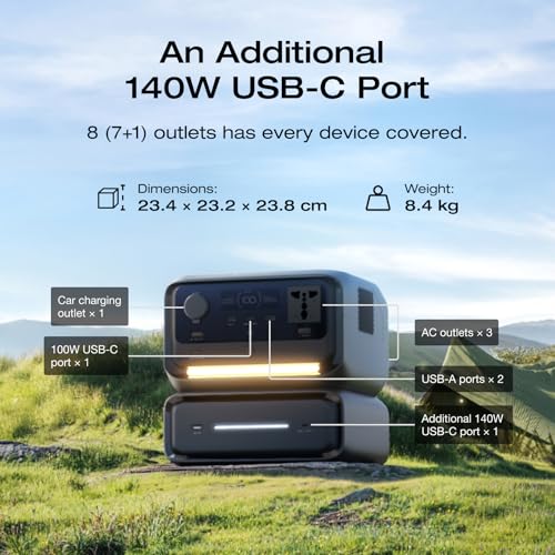 Image of EF EcoFlow Portable Power Station RIVER 3 Max, R3P with EB300 Extra Battery - 572Wh LiFePO4 Battery, 1200W Output, <10 ms UPS, <30 dB Quiet, Wireless Connection, Solar Generator for Camping & RV