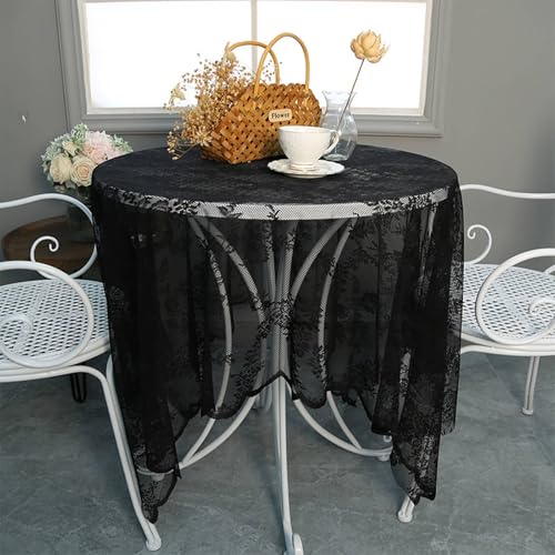 Nappe rectangulaire 150 x 250 cm en polyester lavable dentelle brodée - 2