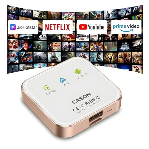 Image of Cason 3 in 1-AI Car Android Box,Wireless CarPlay & Android Auto Adapter for Car,Android 13.0 with Built in Netflix,YouTube from Play Store Dual 5G WiFi,for Only All Wired CarPlay Vehicles