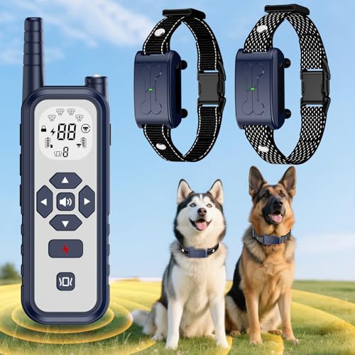 RunFence Wireless Dog Fence, Electric Fence for Dogs,Training Collar with Remote Control 3800FT Range, Portable Dog Perimeter Collar with 3 Training Mode Flash Light & Waterproof for 2 Dogs BL