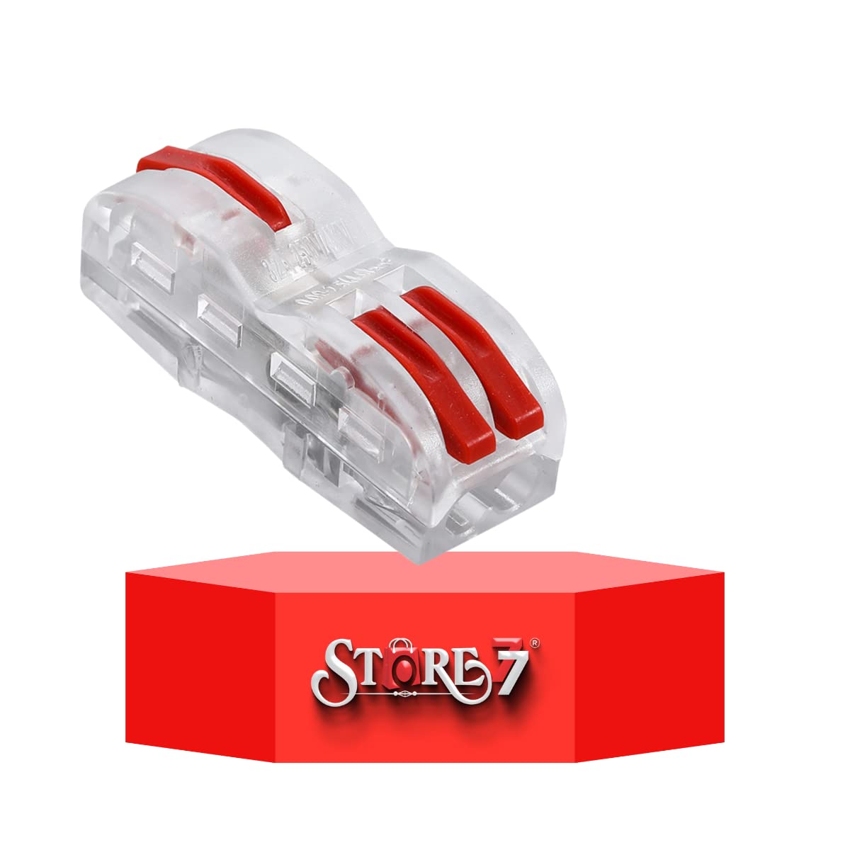 STORE77® 5Pcs Compact Lever Wire Nut Connector (1 in 2 Out), Splicing Wire Connector, Universal Quick Wiring Cable Connection Push-in Conductor Terminal Block.