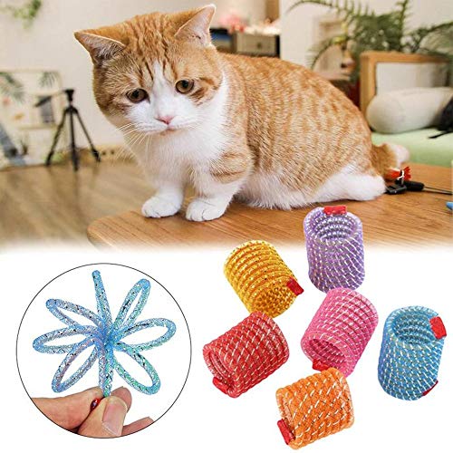 Brinquedo de mola para gatos Suxgumoe, 5 peças coloridas para animais de estimação e gatos interativ