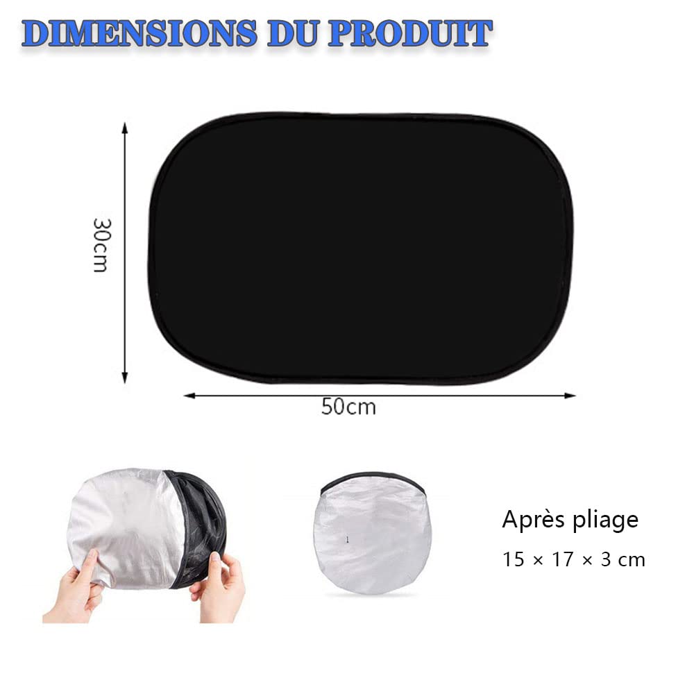 Tende Parasole Auto Per Bambini 48x30cm - Nere Con Disegno Elefante, Protezione UV - Foto 11