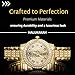 Halukakah Diamonds Gold Watch Iced Out for Boy Teens Kids - 18K Real Gold Plated, Arabic Numerals Round Dial, Japanese Quartz - 7.7