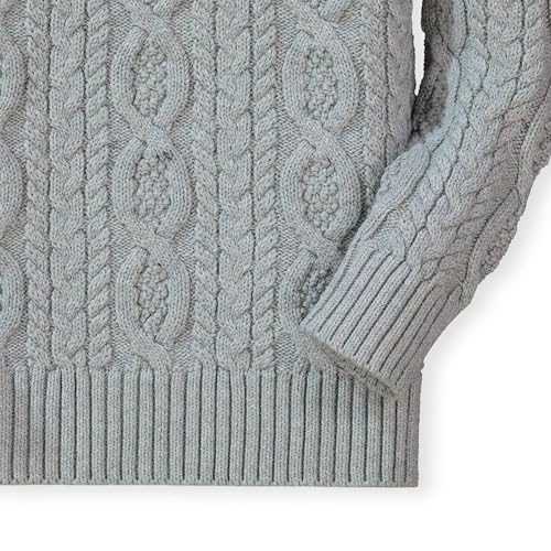 Image of Hope & Henry Boys' Mock Neck Cable Sweater with Button Placket