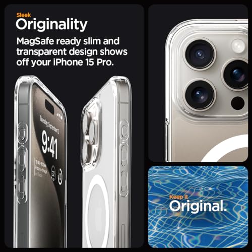 Image of Spigen for iPhone 15 Pro Case, Ultra Hybrid MagFit [Anti-Yellowing] [Compatible with Magsafe] - Clear