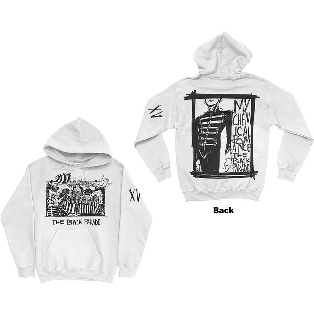 Rock Off White My Chemical Romance - Xv Marching Frame - Pullover Hoodie (Back Print) - Cotton - Size M - Officially Licensed Merch