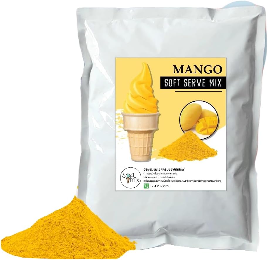 Soft Serve Ice Cream Powder – 1kg Pack, Makes 3.5kg of Ice Cream – Smooth, Creamy & Easy to Make (mango)