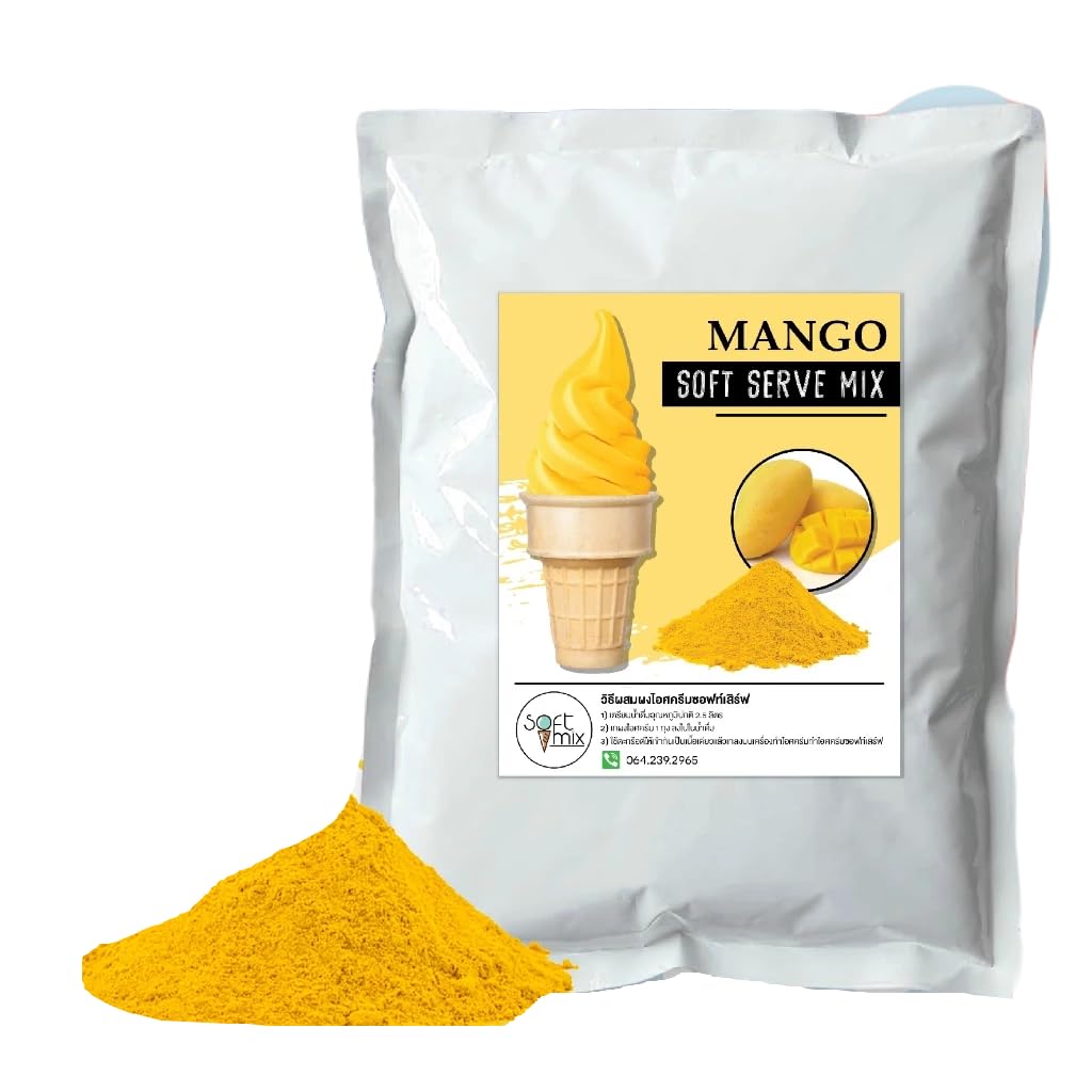 Soft Serve Ice Cream Powder – 1kg Pack, Makes 3.5kg of Ice Cream – Smooth, Creamy & Easy to Make (mango)