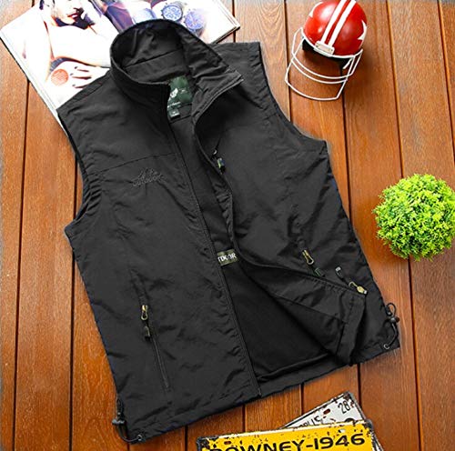 Men's clothing Mens Vests Sleeveless Jacket Casual Loose Warm Men Waistcoat  Photographer Reporter Vest Multi-Pocket Coats M-5XL coats (Color Silver
