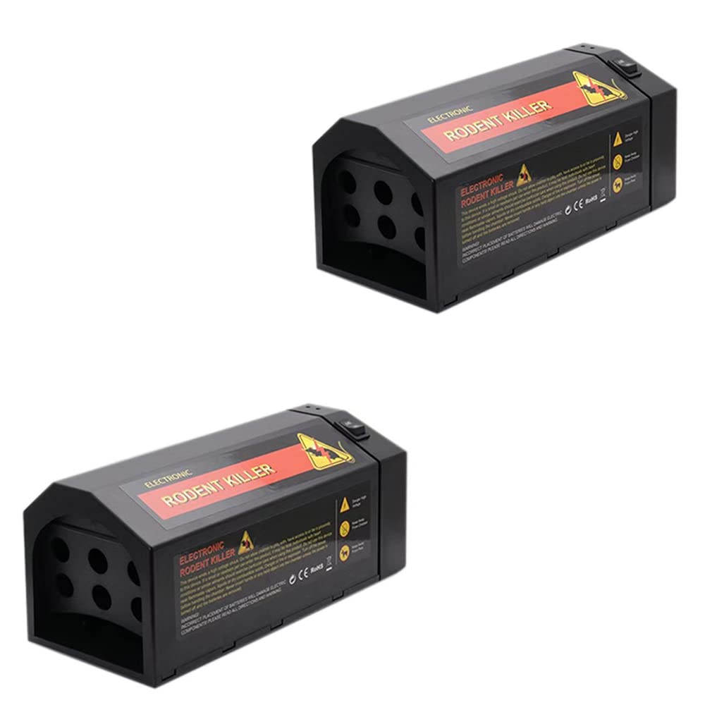 2x Trappola mouse elettrica per uso domestico, garage e cucina con porta anti-furto, 7000V ricaricabile e riutilizzabile