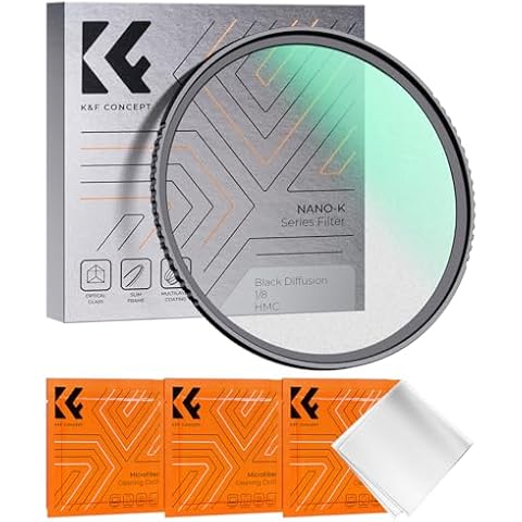 K&F Concept 40.5mm Filtre Black Diffusion 1/8 et 3 Chiffons Cover