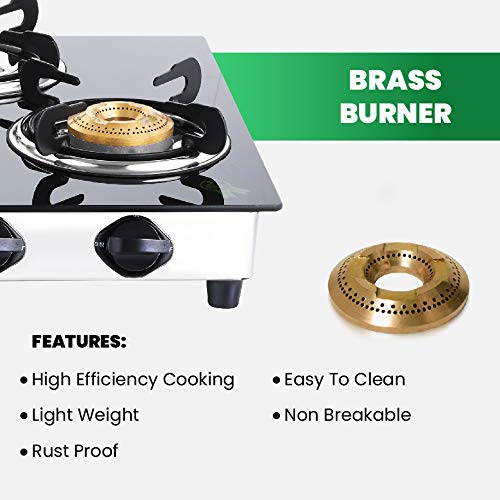 Greenchef NEXA 4 Burner Glass top Gas stove, ISI certified (4 Burner) Manual, Black - Image 6