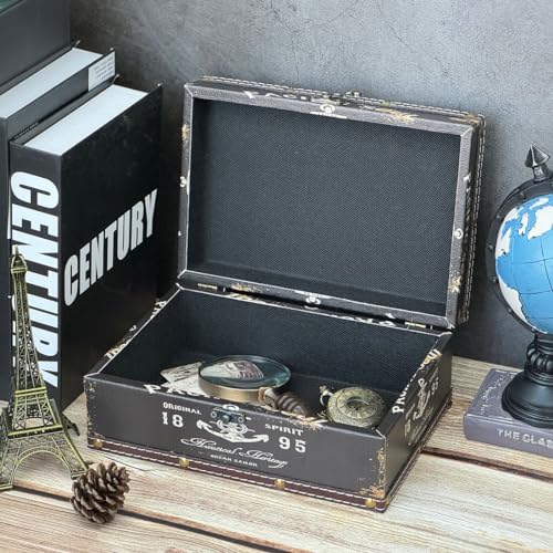 Amedoo AWDB Treasure Box Vintage Wooden + Pu Leather Decorative Trinket Jewelry Box Memento Case Box Keepsake Box Gifts thumb #2