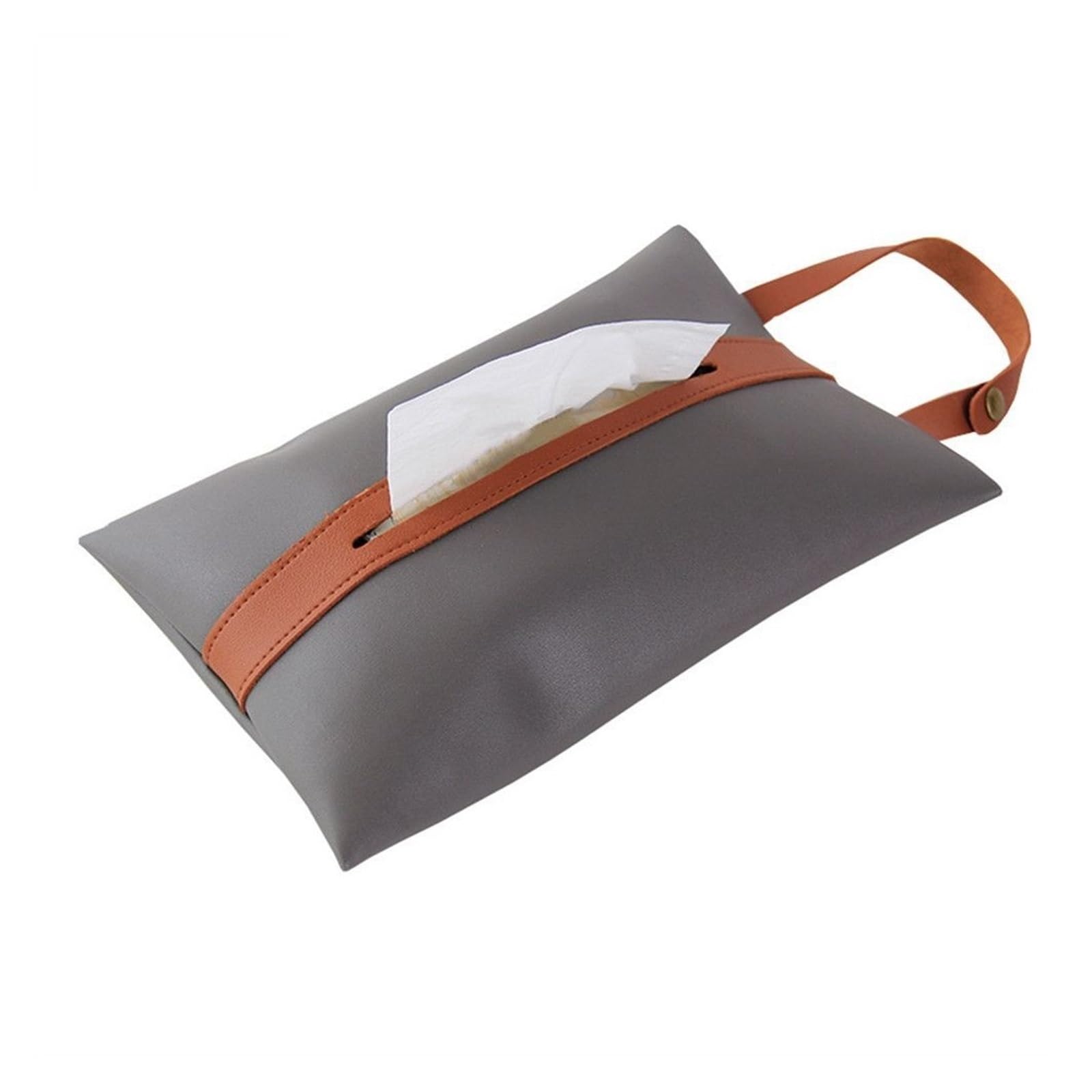 Xdgsdrdf Gris Hanging Pu Leather For Car Seat Back Toilet Tissue Storage Bag(Gris)