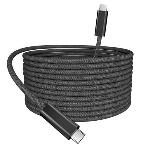 Extra langes USB C auf USB C Kabel 5M PD 60W Typ c auf Typ C Kabel Schnellladung kompatibel f&uuml;r iPhone 15,MacBook Air/Pro,iPad Pro 2020,Samsung Galaxy S22/S21 S21+ S20 Note 20/10,Schwarz