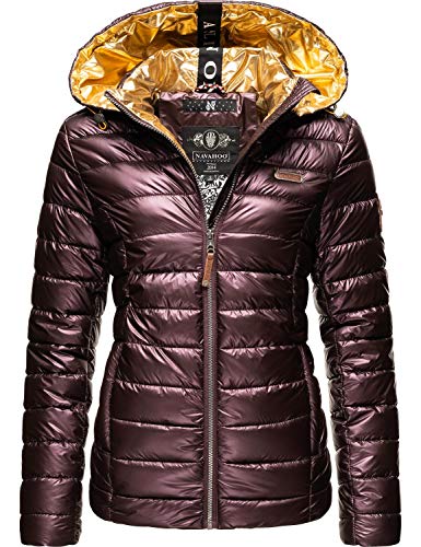 Preisvergleich Produktbild Navahoo Damen Winterjacke Steppjacke mit Abnehmbarer Kapuze Aurelianaa Aubergine Gr. M