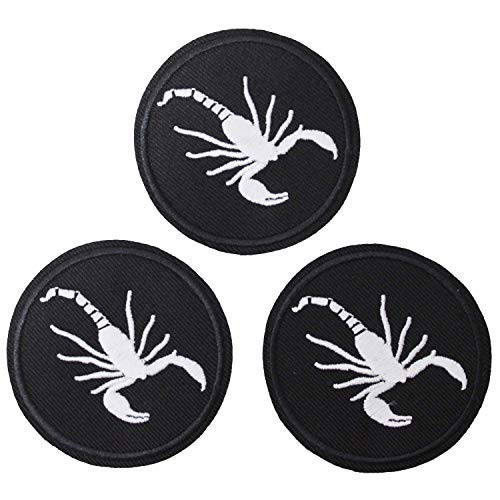 U-Sky 3pcs Scorpion Iron on Patches for Girls Boys Clothing Embroidered Sew on Appliques Patches for Jean Jackets Vest Backpacks Bags Caps Logo Hole Dress Clothes DIY Accessary
