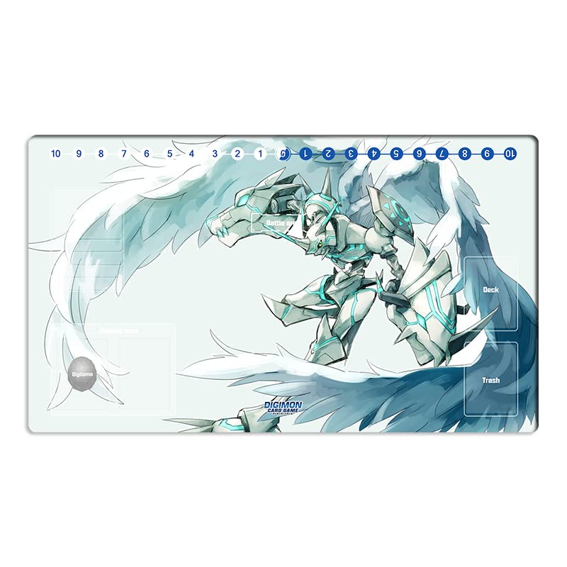 New Anime DTCG Playmat Digimon Omegamon Trading Card Game TCG CCG Mat Pad with Zones + Free Bag