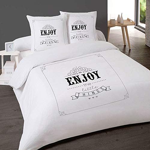marque DOUREV Housse de Couette 200x200cm + 2 taies Enjoy