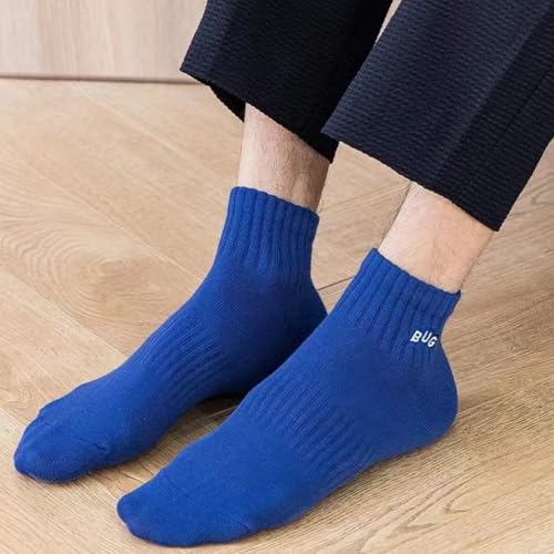 5 Pairs of Men's Ankle Socks, BUG Embroidered Socks, Breathable Cotton Sports Socks4