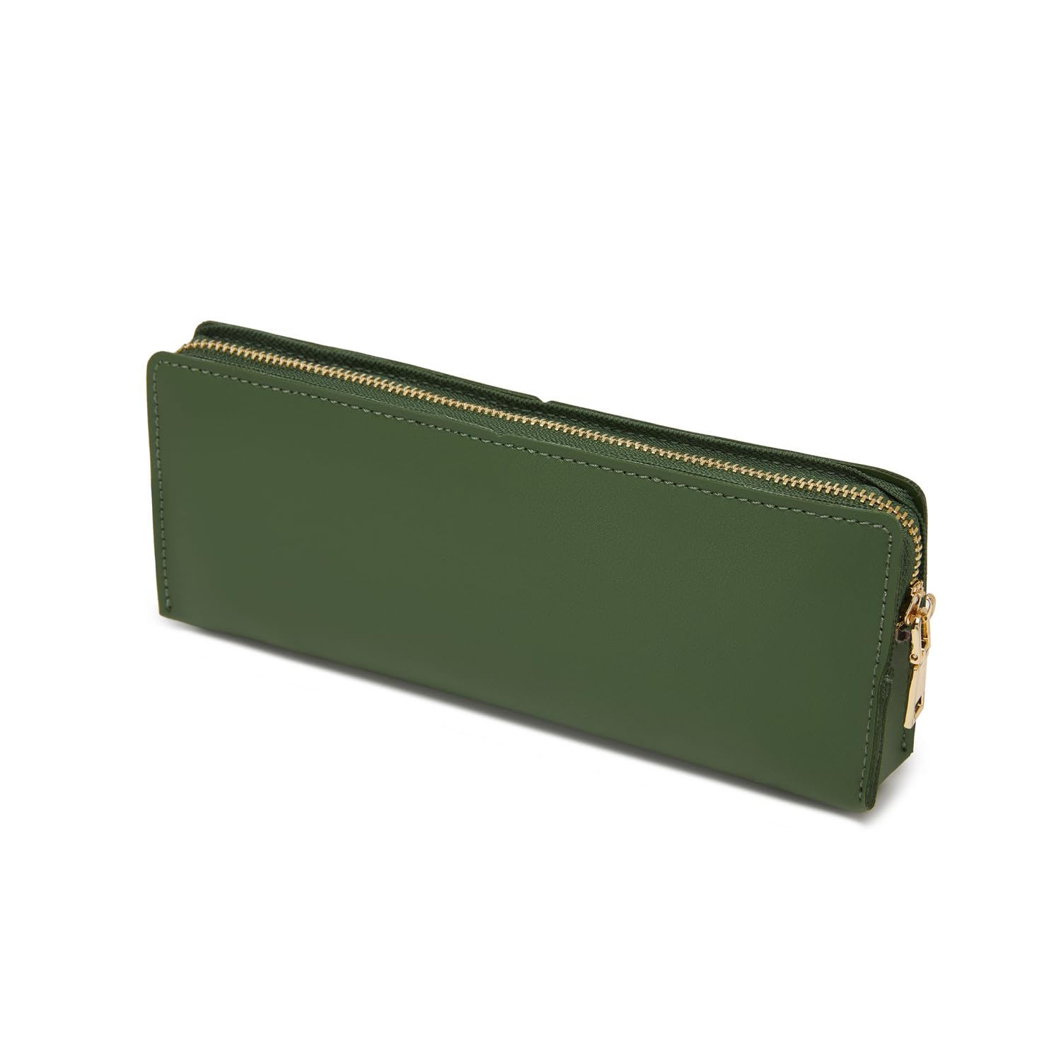 Pencil Case Lightweight and Durable Ideal Pencil Pouch (Green,Faux leather)