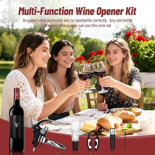 Miniatura 2 de Sacacorchos Set Vino Accesorios 5 Pcs Zusuzu, Abridor De Vino, Set De Accesorios Para Vino, Abridor De Vino De Conejo, Con Caja Regalo, Juego De Sacacorchos Para Amantes Del Vino