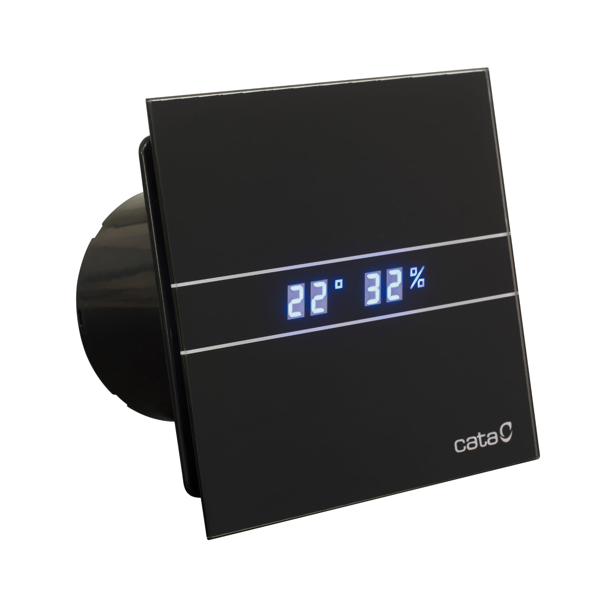 Cata | Bathroom Extractor Fan | Model E-100 Gth BK | Bathroom Stractor Series E Glass | Fan Air Extractors | Silent Bathroom Extractor Fan | Bathroom Air Extractor | Black