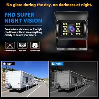 Kit Caméra de Recul BEYI 1080P HD – Écran LCD 7″ et Filaire Caméra Signal Stable en Temps réel, Vision Nocturne Étanche, pour Camion, Camping-Car, Remorque & Utilitaire (12V-24V) avec 15m Câble