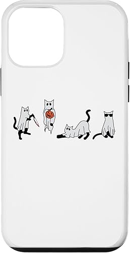 iPhone 12 mini lindo gato fantasma divertido traje de Halloween disfraces hombres fantasma caso