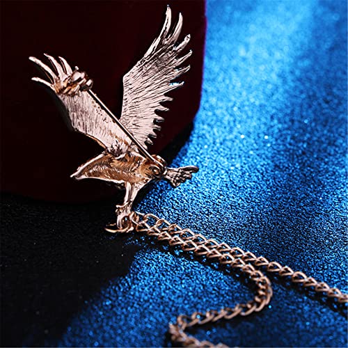 Image of WCRAZYE Shiny Rhinestone Metal Feather Lapel Pin Angel Wings Tassel Chain Brooch Collar Pins for Women Girls Men's Animal Eagle Pin Suit Sweater Shawl Coat Breastpin Accessories