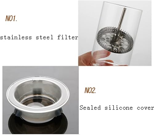 Miniatura 3 de JITEM Cafetera - Gotero frío para café y té, cafetera con flujo de agua ajustable, filtro de acero inoxidable, jarra de vidrio para café o té