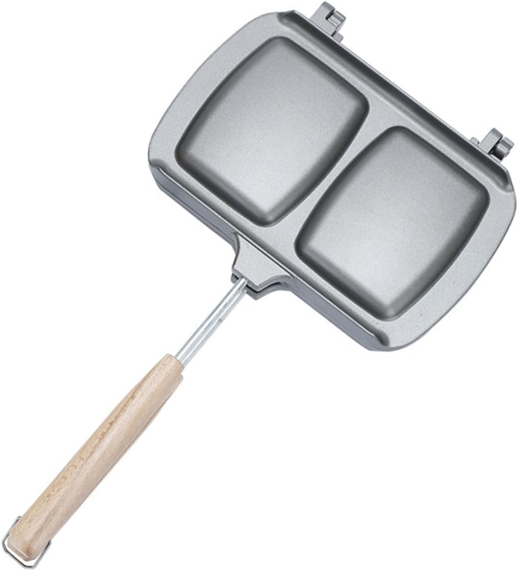 Double Sided Non Stick Breakfast Sandwich Maker Outdoor Indoor Use Versatile Frying Pan for Gas Induction Cookers Bread Baking Plate for Tasty Sandwiches