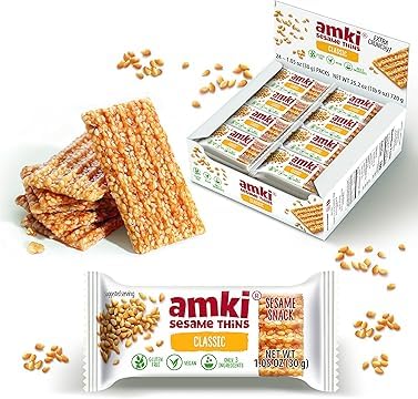 Sesame Thins Classic, 72 Pack Bulk, (Sesame Snaps), Gluten Free, Vegan, Delicious and Crunchy Sensibly Sweet Snacks, 2.16 Kg Total, Individually Packed, 4lb 12oz.