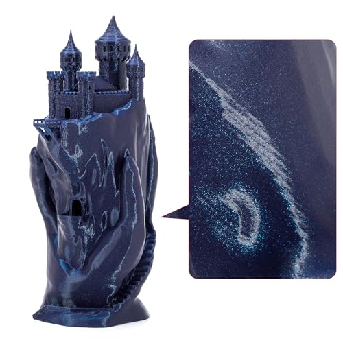 Image of Nebula Purple Chameleon PLA 1.75mm 1kg Color Change Glitter 3D Filament FDM | Blue Glitter sparkle ColorShift Chameleon Hide layer lines Low warping No tangle 1kg spool 2.2lbs for Printer Bambu Prusa
