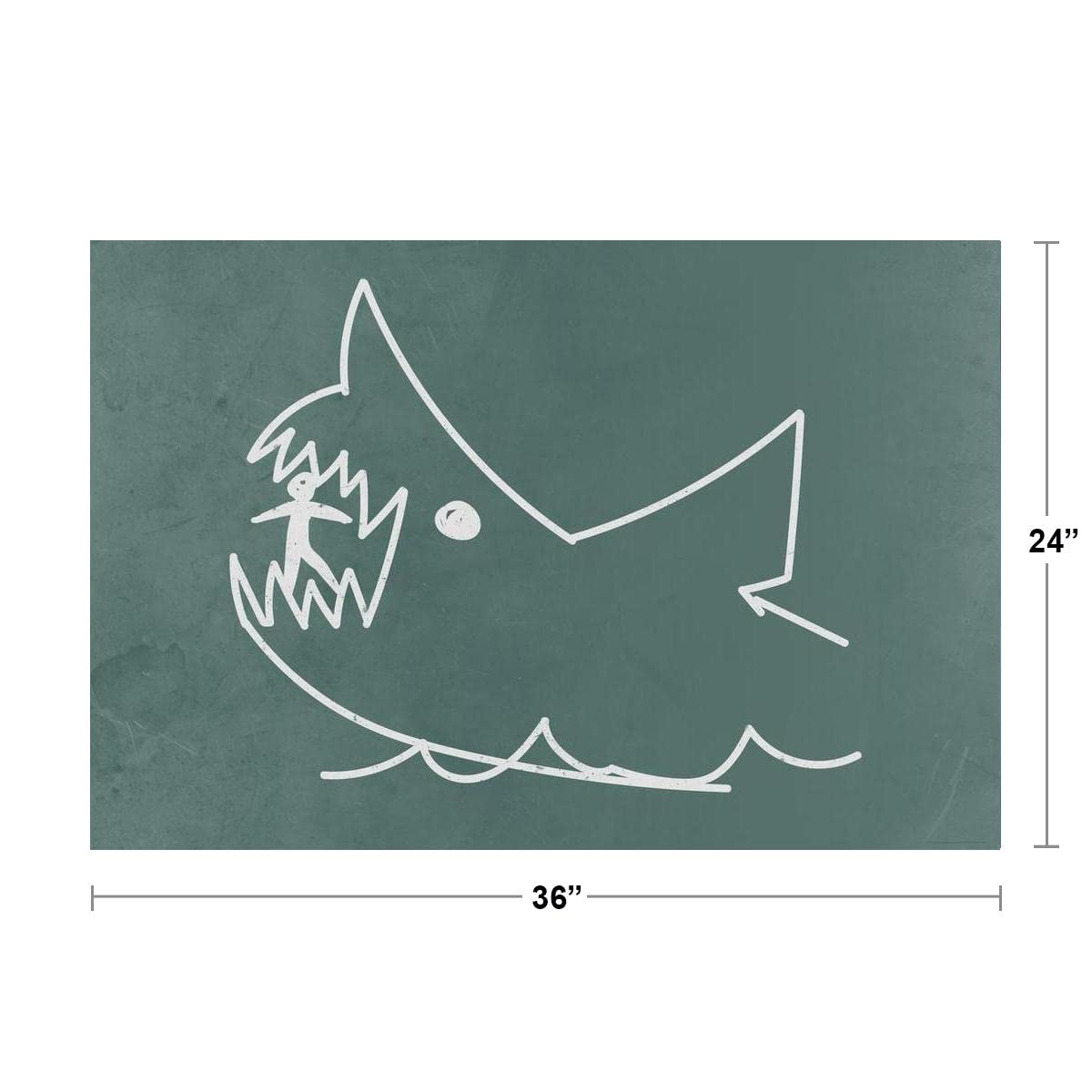 Amazon.com: Bad Fish Shark Chalkboard Drawing Stick Figure
