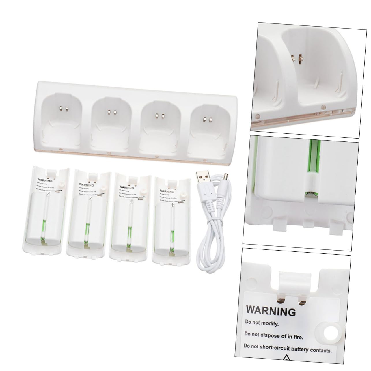 Angoily Cargador de Batería de Ranuras para Adaptador de Batería Cargador de Inteligente Luces Azules para Recargar Pilas Recargables y Recargables