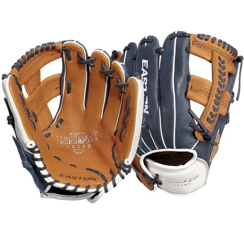 Easton | TOURNAMENT ELITE Baseball Glove | 11.5" | H-Web | Right Hand Throw | Tan/Navy - image 1