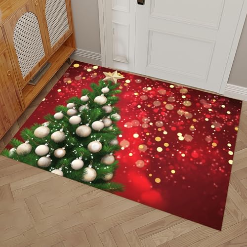 Tapis de sol absorbant antidérapant Noël lavable 90x150