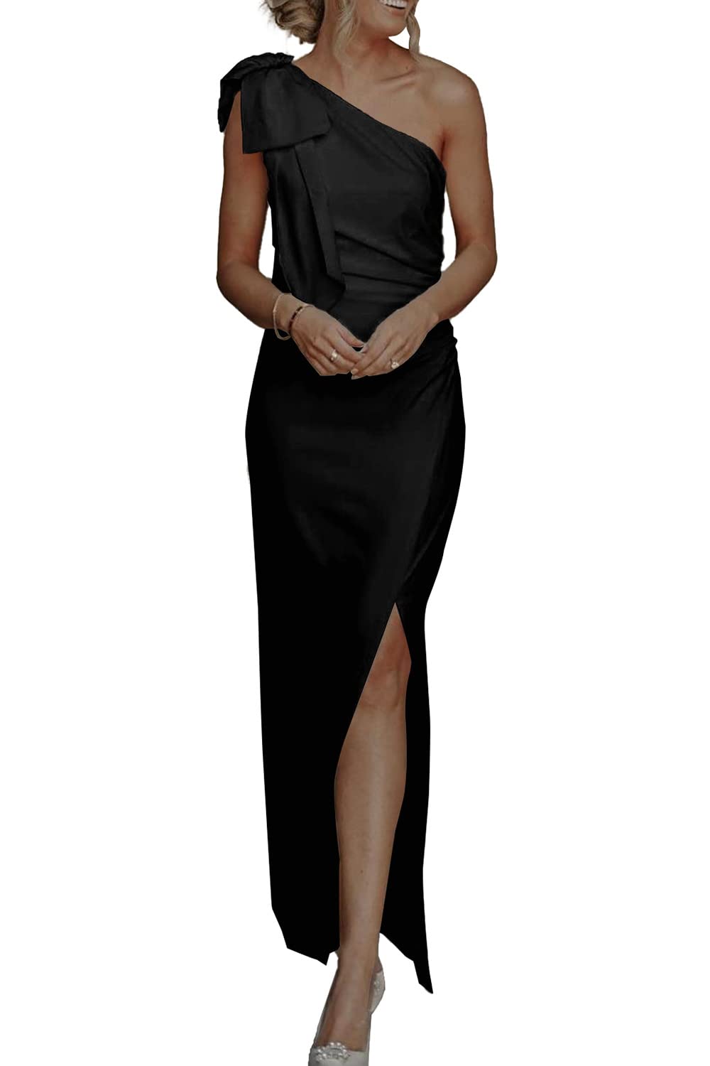 PRETTYGARDEN Women's  One Shoulder Long Formal Dress