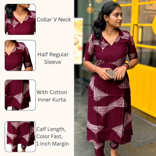Image of Sun Fashion And Lifestyle Kurta Sets for Woman | Kurti Set | Women's 2 Piece Kurta Pant Set | Rayon Kurta Woman | Elegant Suit for Women | Pant (KP53 Blue)